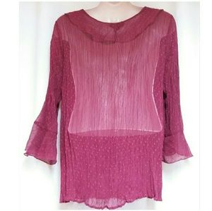 New York City Design Co Tops - New York City Design Co Fuchsia Ruffle Top 2X New York City Design Co Tops - New York City Design Co Fuchsia Ruffle Top 2X